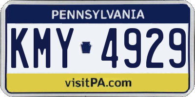 PA license plate KMY4929