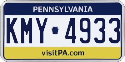 PA license plate KMY4933
