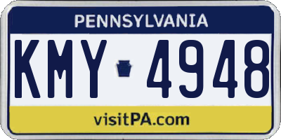 PA license plate KMY4948