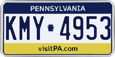 PA license plate KMY4953