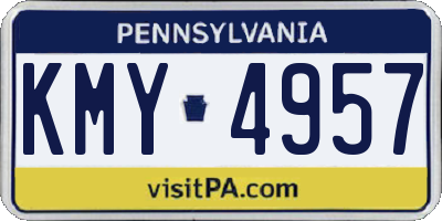 PA license plate KMY4957