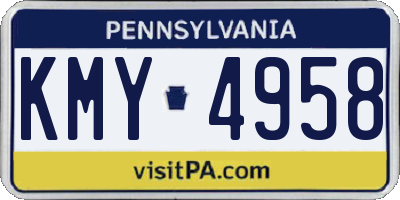 PA license plate KMY4958