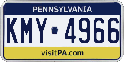 PA license plate KMY4966