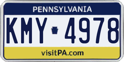 PA license plate KMY4978