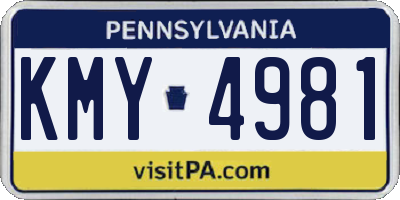 PA license plate KMY4981
