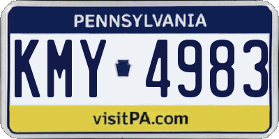 PA license plate KMY4983
