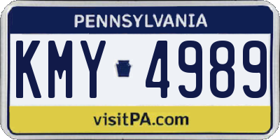 PA license plate KMY4989