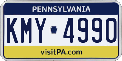 PA license plate KMY4990