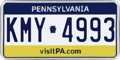 PA license plate KMY4993