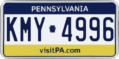 PA license plate KMY4996