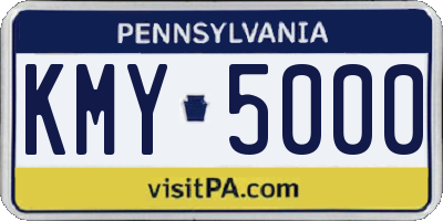 PA license plate KMY5000