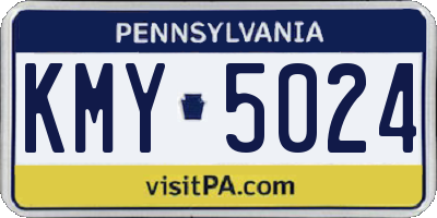PA license plate KMY5024