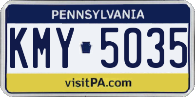 PA license plate KMY5035