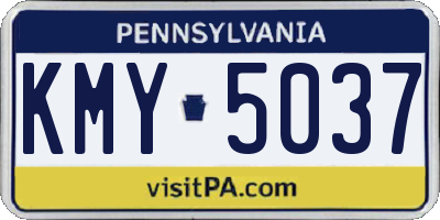 PA license plate KMY5037