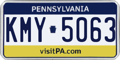 PA license plate KMY5063