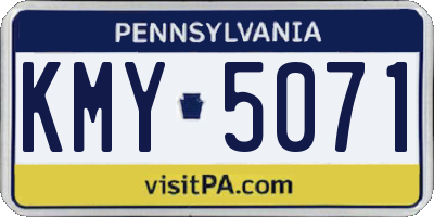 PA license plate KMY5071