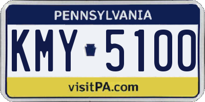 PA license plate KMY5100