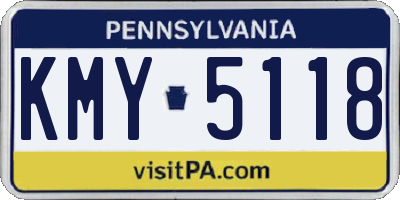 PA license plate KMY5118