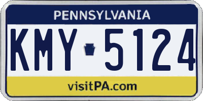 PA license plate KMY5124