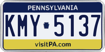 PA license plate KMY5137