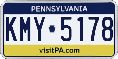PA license plate KMY5178
