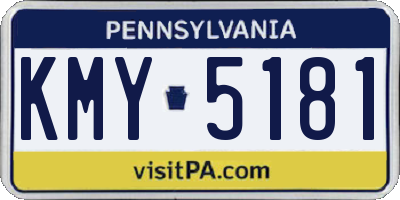 PA license plate KMY5181