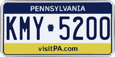 PA license plate KMY5200