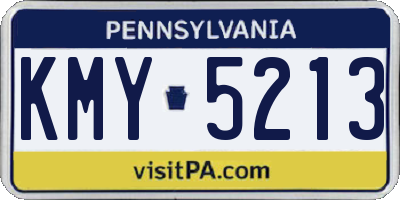 PA license plate KMY5213