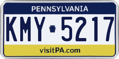 PA license plate KMY5217
