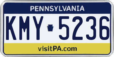 PA license plate KMY5236