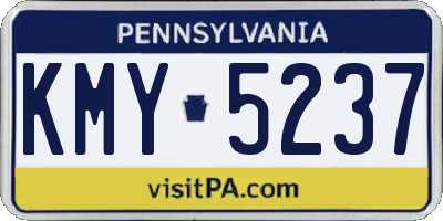 PA license plate KMY5237