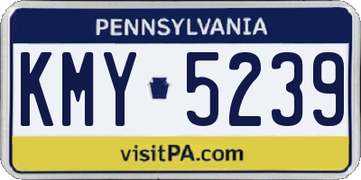 PA license plate KMY5239