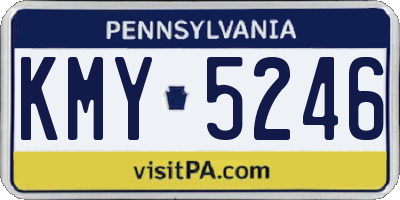 PA license plate KMY5246
