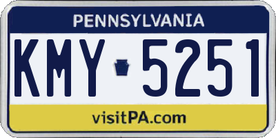 PA license plate KMY5251