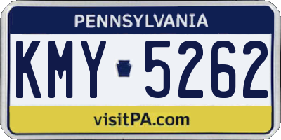 PA license plate KMY5262