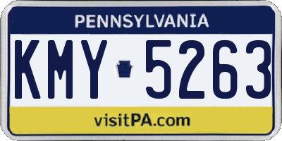 PA license plate KMY5263