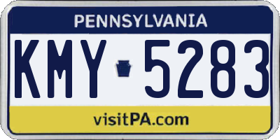 PA license plate KMY5283