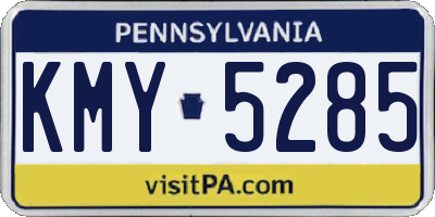 PA license plate KMY5285