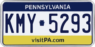 PA license plate KMY5293