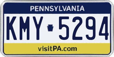 PA license plate KMY5294