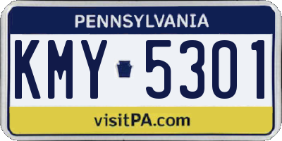 PA license plate KMY5301