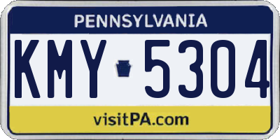 PA license plate KMY5304