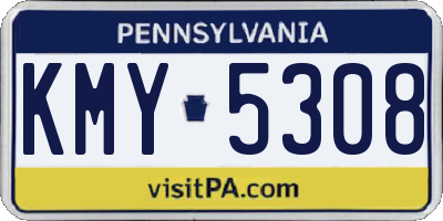 PA license plate KMY5308