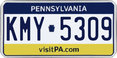 PA license plate KMY5309