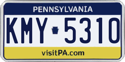 PA license plate KMY5310
