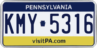 PA license plate KMY5316