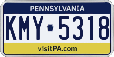 PA license plate KMY5318