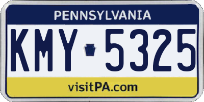 PA license plate KMY5325