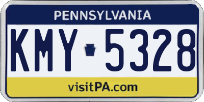 PA license plate KMY5328