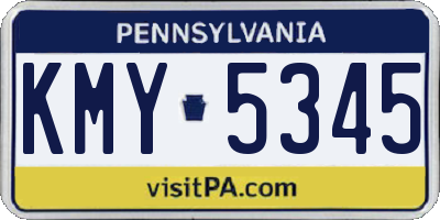 PA license plate KMY5345